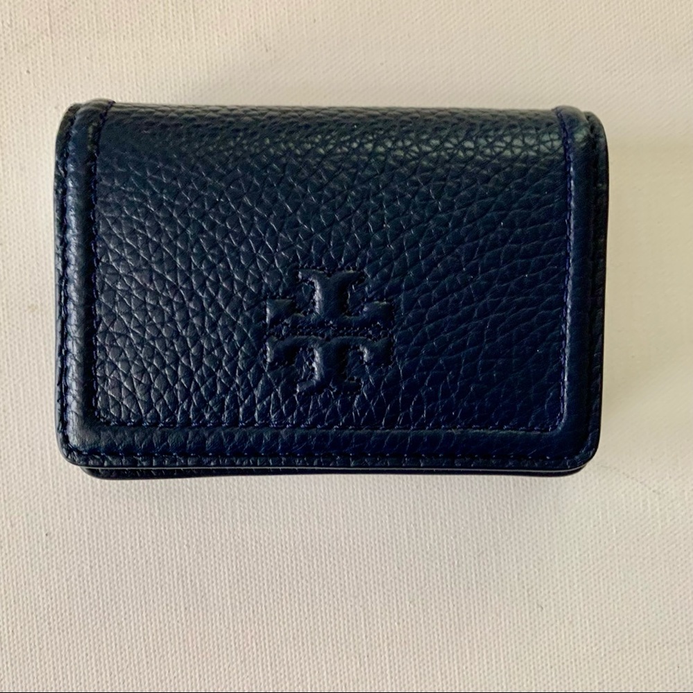 Tory Burch Thea Blue Leather Card Case